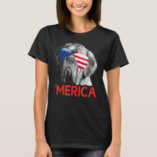 Merica Dogue De Bordeaux Amerikanische Flagge 4. J T-Shirt