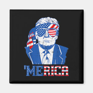 Merica Donald Trump - Funny Trump 4. Juli Amer Magnet