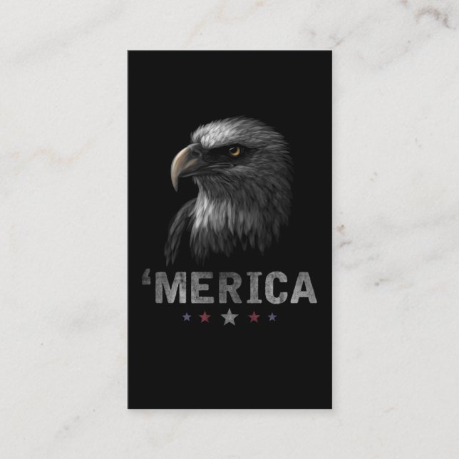 Merica Eagle 4. Juli USA Patriotic Visitenkarte (Vorderseite)