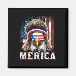 Merica Eagle Mullet 4. Juli American Flag Star Magnet