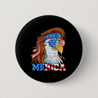 Merica Eagle Mullet 4. Juli Amerikanische Flagge U Button