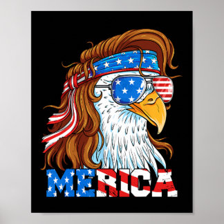 Merica Eagle Mullet 4. Juli Amerikanische Flagge U Poster