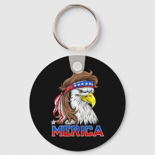 Merica Eagle Mullet 4. Juli Männer Frauen Amerikan Schlüsselanhänger