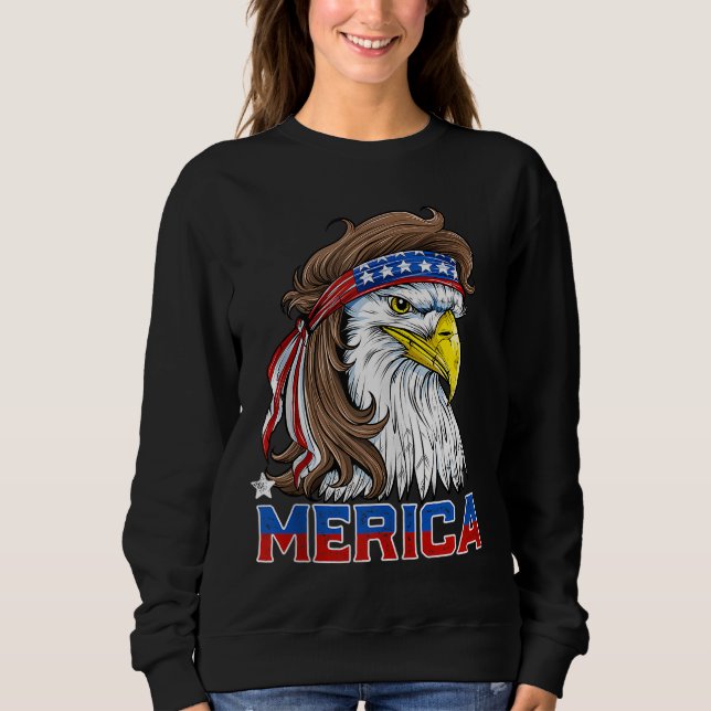 Merica Eagle Mullet 4. Juli Männer Frauen Amerikan Sweatshirt (Vorderseite)