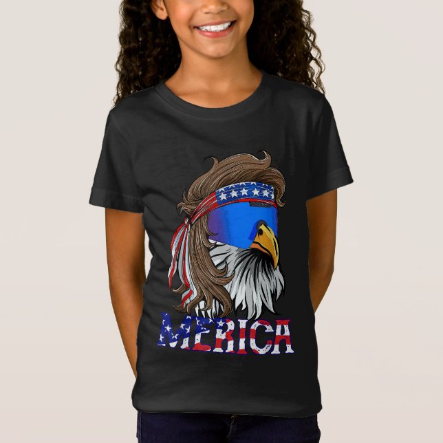 Merica Eagle Mullet American Flag USA Männer 4th J T-Shirt (Vorderseite)