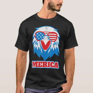 Merica Eagle Usa Flag Brille 4. Juli Bird Lov T-Shirt
