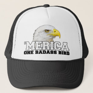 'MERICA eins Badass Vogel-Fernlastfahrer-Hut Truckerkappe