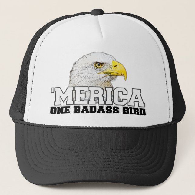 'MERICA eins Badass Vogel-Fernlastfahrer-Hut Truckerkappe (Vorderseite)