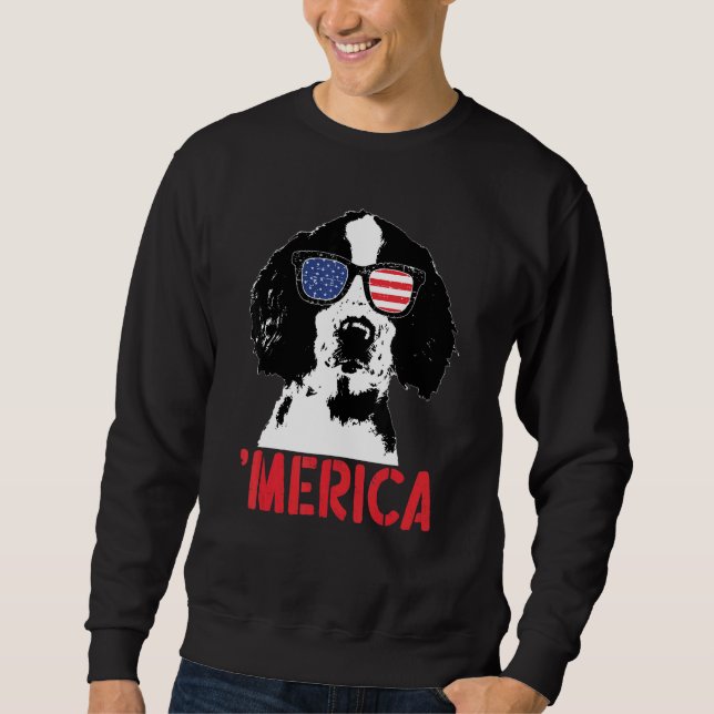 Merica Englisch Springer Spaniel Amerikanische Fla Sweatshirt (Vorderseite)