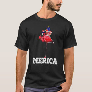 Merica Flamingo 4. Juli Patriotic American T-Shirt