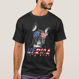 Merica Französische Bulldogge 4. Juli Amerikanisch T-Shirt