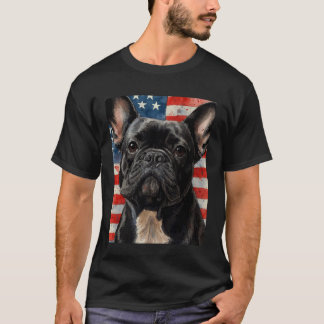 Merica Französische Bulldogge Amerikanische Flagge T-Shirt