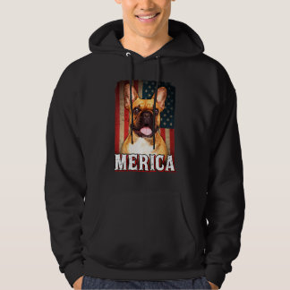 Merica Französischer Bulldog Hund Amerikanische Fa Hoodie