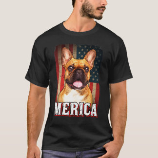Merica Französischer Bulldog Hund Amerikanische Fa T-Shirt