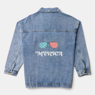 Merica Freiheit Usa Patriotisch Retro Jeansjacke