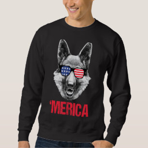 Merica German Shepherd American Flag Sonnenbrille Sweatshirt