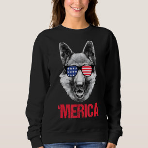 Merica German Shepherd American Flag Sonnenbrille Sweatshirt