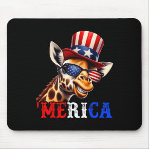 Merica Giraffe Patriotic 4. Juli Funny Kids Me Mousepad
