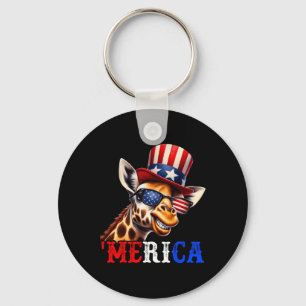 Merica Giraffe Patriotic 4. Juli Funny Kids Me Schlüsselanhänger