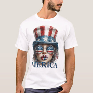 Merica Girl, Amerikanische Unabhängigkeitstag Glam T-Shirt