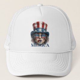 Merica Girl, Amerikanische Unabhängigkeitstag Glam Truckerkappe