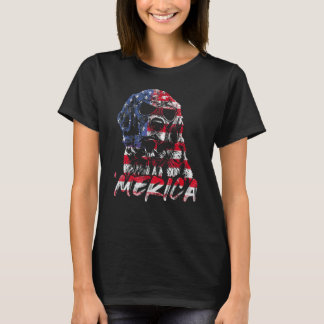 Merica Golden Retriever 4. Juli Amerikanische Flag T-Shirt
