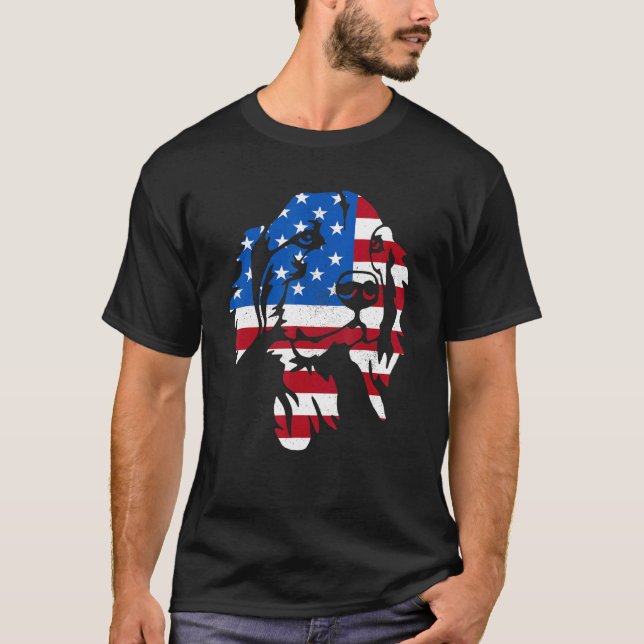 Merica Golden Retriever Dog 4. Juli American F T-Shirt (Vorderseite)