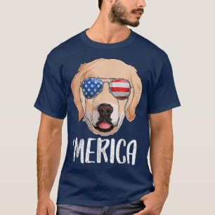 Merica Golden Retriever Dog 4. Juli American F T-Shirt