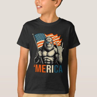 ‚merica Gorilla-Flagge Sungles Lustig Patriotisch  T-Shirt