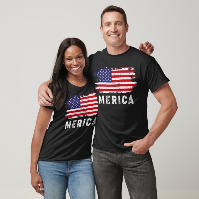 Merica Grunge Flag T-Shirt (Unisex)