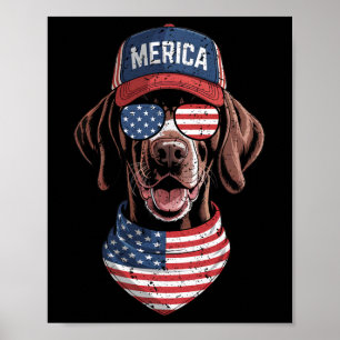 Merica Gsp Dog 4. Juli US-amerikanische Flagge USA Poster
