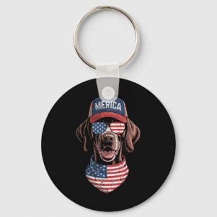Merica Gsp Dog 4. Juli US-amerikanische Flagge USA Schlüsselanhänger
