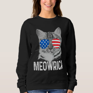Merica Katze für den 4. Juli die Meowrica mit uns  Sweatshirt