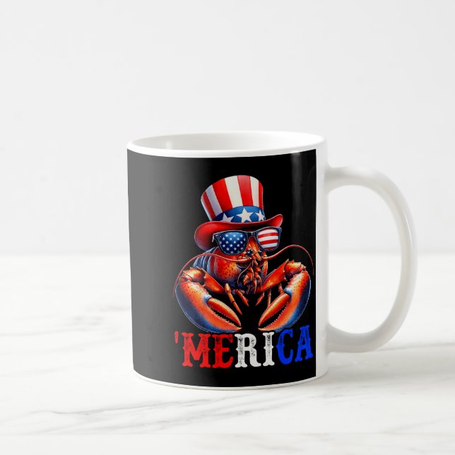 Merica Lobster Patriotic 4th Of July Funny Kids Me Kaffeetasse (Rechts)
