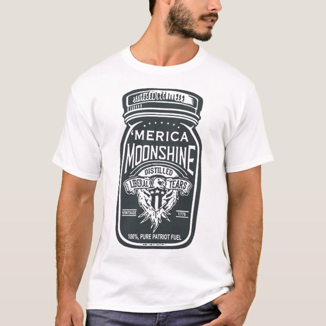 merica Mondenschein Amerika T-Shirt (Vorderseite)