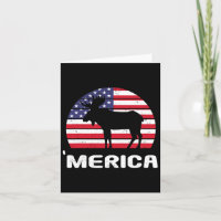 Merica Moose American Flag Usa Patriotic Independe