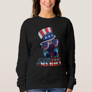 Merica Music Dj Mops Dog 4. Juli American Flag Sweatshirt