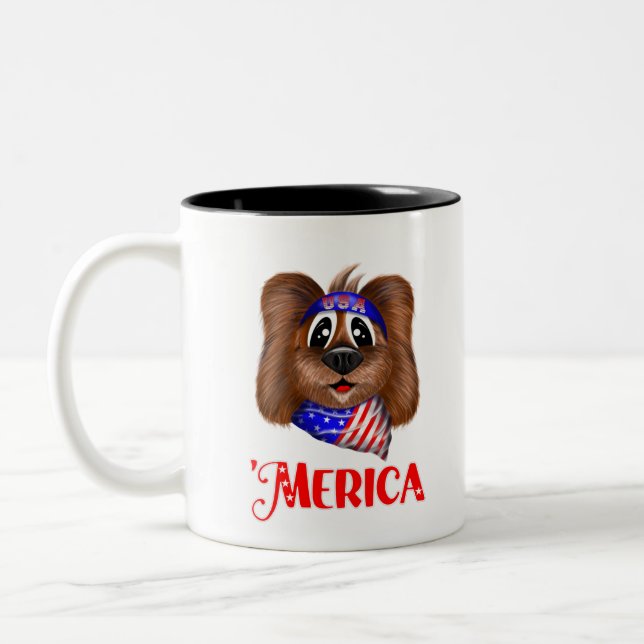 Merica Niedlich Dog Zweifarbige Tasse (Links)