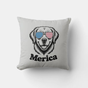 Merica Patiotic Dog Brille USA Flag 4. Kissen