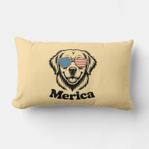 Merica Patiotic Dog Brille USA Flag 4. Lendenkissen