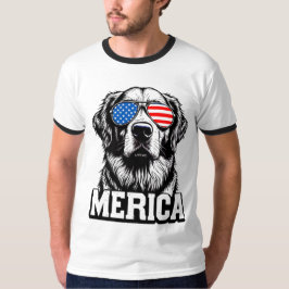 "Merica - Patriotic Golden Retriever T-Shirt