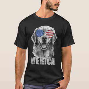 Merica - Patriotische Amerikanische Flagge Golden T-Shirt