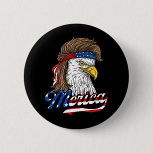 Merica - Patriotischer amerikanischer Adler der Fr Button