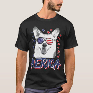 Merica Pembroke Welsh Corgi Dog 4. Juli USA T-Shirt