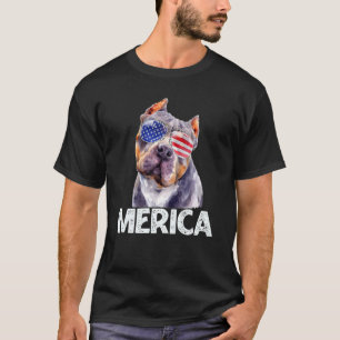 Merica Pitbull Amerikanische Flagge Sonnenbrille 4 T-Shirt