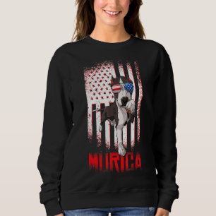 Merica Pitbull Dog USA Flag 4. Juli P Sweatshirt