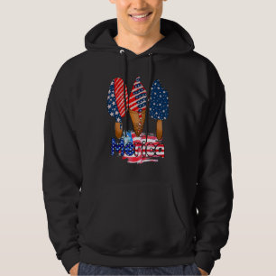 Merica Popsikel 4. Juli Red White Blue USA Fla Hoodie