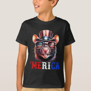 Merica Ratte Patriotisch 4. Juli Lustig Kinder Män T-Shirt