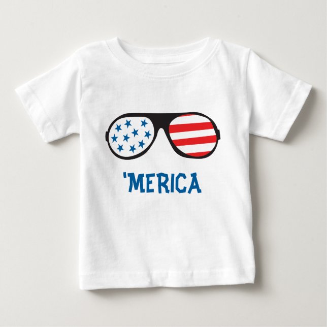 Merica Retro Sonnenbrille Baby T-shirt (Vorderseite)