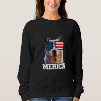 Merica Rinderhund Heeler Sonnenbrille USA Amerikan Sweatshirt